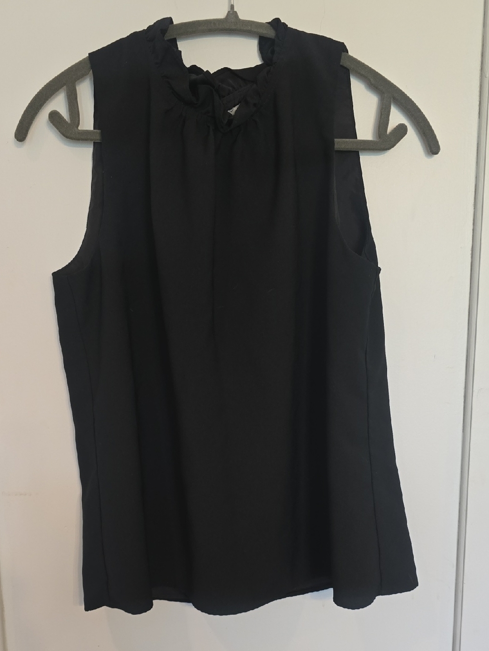 J. Crew Black Sleeveless Ruffeled Camisole
